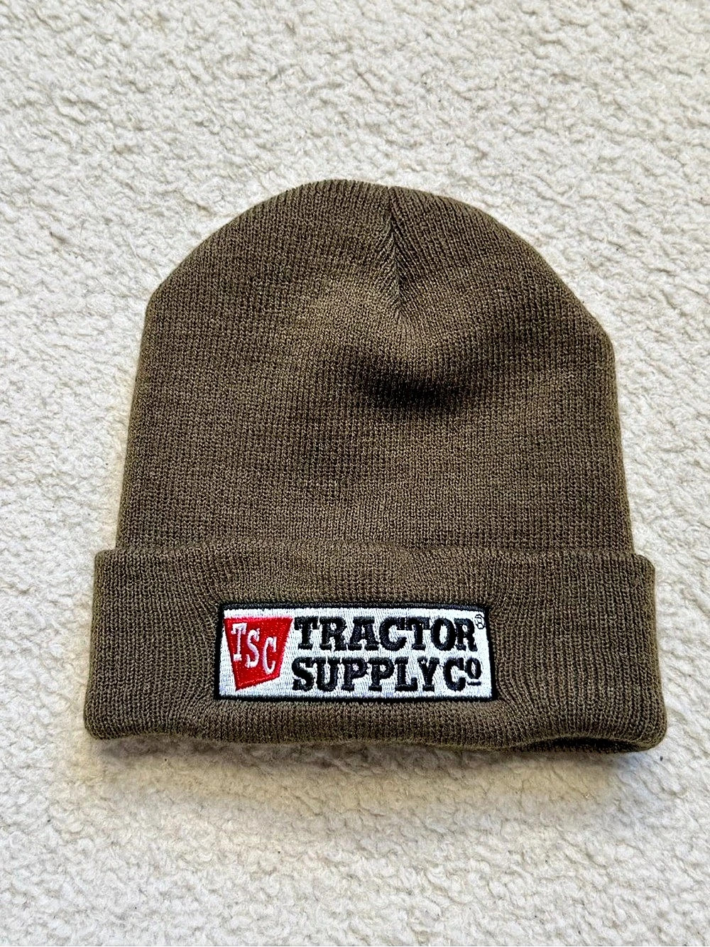 Tractor Supply Co TSC Brown Cuffed Knit Beanie Hat Workwear